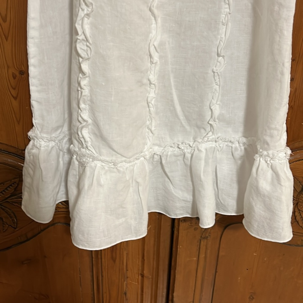 Hard Tail Forever Ruffle Front 100% Linen Dress - Picture 3 of 7